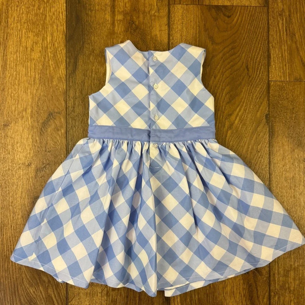 Carters Toddler Girls Dress 18 Months Sleeveless Blue White Plaid Clothes Easter